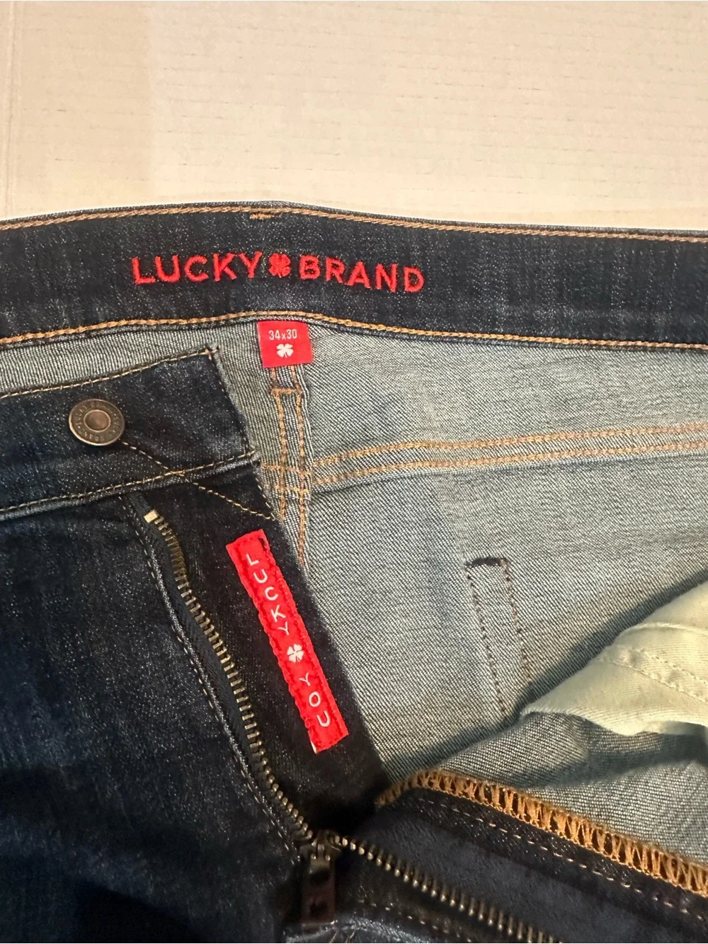 Lucky Brand 110 Slim Men’s Jeans 34x30 Dark Wash Blue Denim